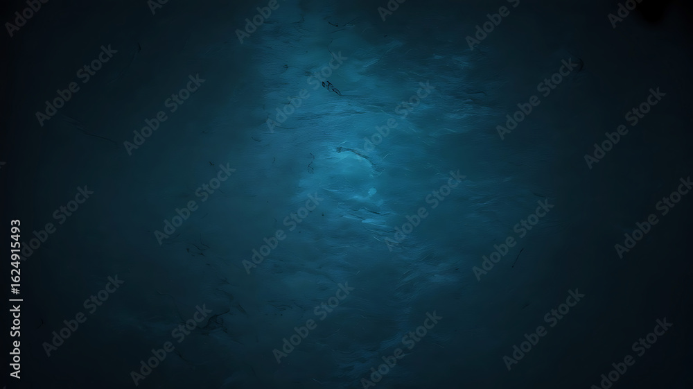 Poster abstract textured background with swirling patterns of deep blue and turquoise hues creating a cosmi