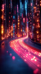 Digital Highway: A journey through the neon-lit streets of the digital world