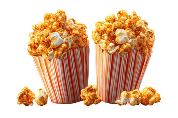 Delicious popcorn for movie nights home theater food cozy enjoyment. Isolated on transparent background, png.