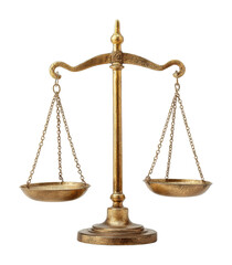 Legal balance scale representation courtroom minimalist environment view justice concept isolated on transparent background