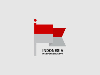 A geometric style illustration of the Indonesian flag