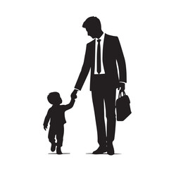 Father and child silhouette design for father s day celebration
