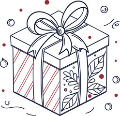 Vector illustration of a red gift box with a ribbon and bow for a holiday or birthday celebration