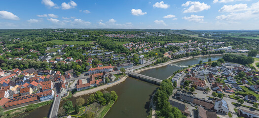 Die nordschwäbische Kreisstadt Donauwörth aus der Vogelperspektive