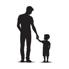 Father holding child in loving embrace silhouette family bonding paternal love