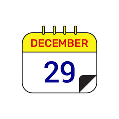 29 december calendar icon vector illustration design
