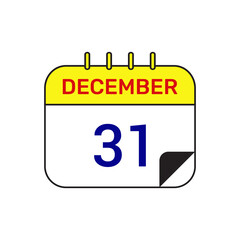31 december calendar icon vector illustration design