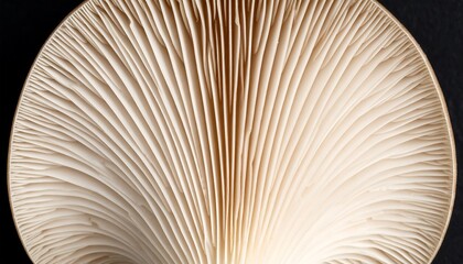 Close-up mushroom gills, elegant texture
