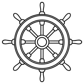 recommend clip art: Nautical Ship Wheel – Clean Line Art Vector