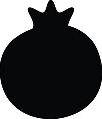 Fototapeta premium pomegranate icon clip art black silhouette