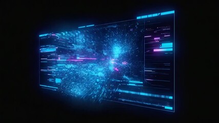 Digital interface with vibrant neon glow - Powered by Adobe