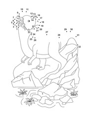 Pachycephalosaurus Connect the Dots Activity Page for Kids – Fun Dot to Dot Dinosaur Puzzle