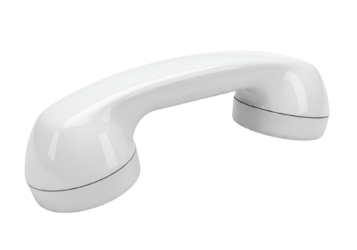 Sleek white telephone receiver handset for a modern communication setup or vintage tech revival, perfect for retro design projects