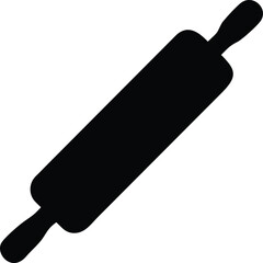 rolling pin with wooden handle silhouette 