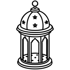 Starry Dome Lantern Line Art