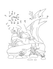 Velociraptor Connect the Dots Activity Page for Kids – Fun Dot to Dot Dinosaur Puzzle