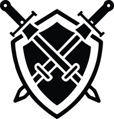 shield with swords silhouette