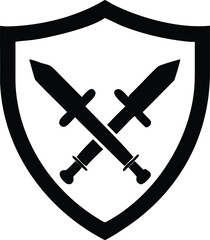 shield with swords silhouette