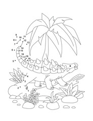 Ankylosaurus Connect the Dots Activity Page for Kids &ndash; Fun Dot to Dot Dinosaur Puzzle