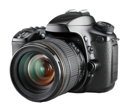 Capturing stunning images with a dslr camera in a professional environment perspective isolated on transparent background