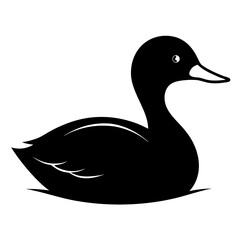 Swimming Duck Silhouette Vector