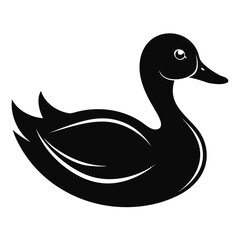 Swimming Duck Silhouette Vector