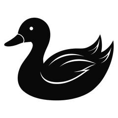 Swimming Duck Silhouette Vector