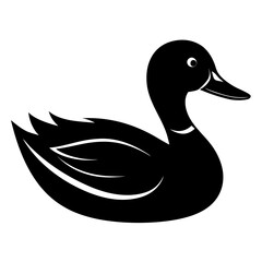 Swimming Duck Silhouette Vector