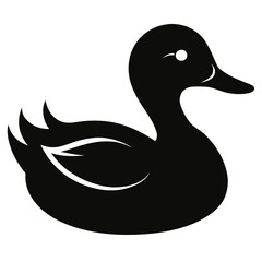 Swimming Duck Silhouette Vector