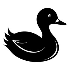 Swimming Duck Silhouette Vector
