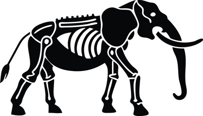 skeleton of elephant animal silhouette 