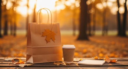 Autumnal Serenity: A Moment of Repose Amidst Golden Hues with Coffee and Notepad