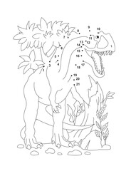 Giganotausarus Connect the Dots Activity Page for Kids – Fun Dot to Dot Dinosaur Puzzle