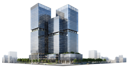 A modern glass skyscraper against a black backdrop    .ai generative, transparent background, white background. isolated on white background, png, jpeg, jpg.