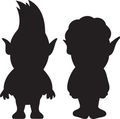 Hand-Drawn Black and White Devil Character