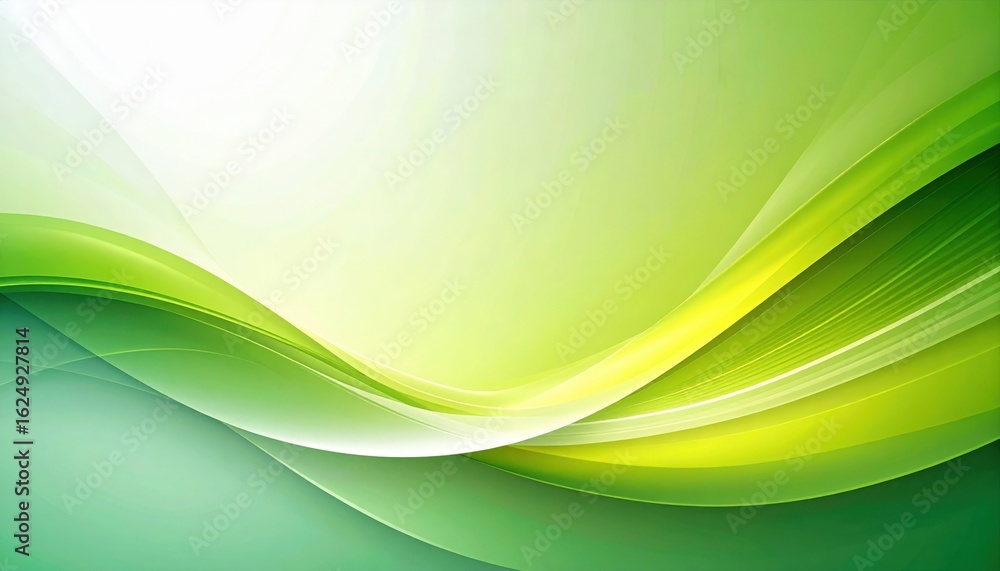 Poster dynamic green waves abstract art digital creation modern design fluid environment vibrant viewpoint 