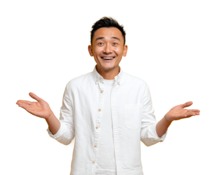 Celebrating joyful moments person positive vibes isolated on transparent background