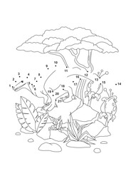 Procompsognathus Connect the Dots Activity Page for Kids – Fun Dot to Dot Dinosaur Puzzle