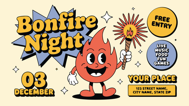 Retro Bonfire Night Celebration on December 3rd with Music, Food, Games, and Free Entry