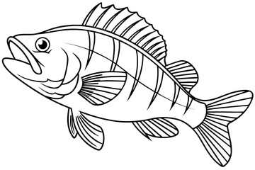 coloring page line art the perch black vector