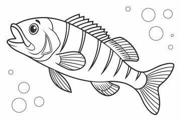 coloring page line art the perch black vector