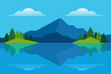 landscape with mountains and blue sky