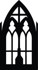 window in the church silhouette