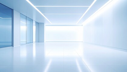 Fototapeta premium Modern minimalist interior design contemporary space architectural photography clean environment wide angle view minimalism concept