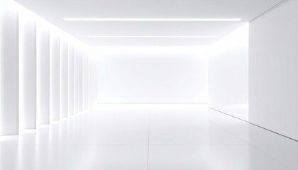 Fototapeta premium Minimalist action scene futuristic setting empty space creative studio bright lighting conceptual art