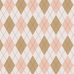 シームレスなアーガイルチェック柄パターン|スウォッチにパターンあり　パステルピンク