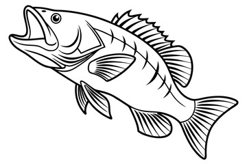 coloring page line art the bass black vector