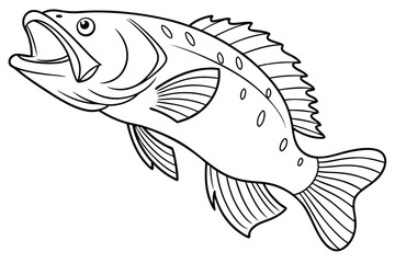 coloring page line art the bass black vector