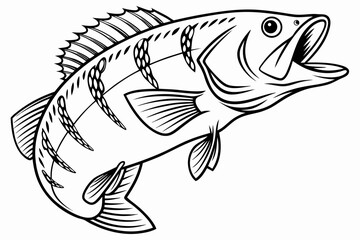 coloring page line art the bass black vector