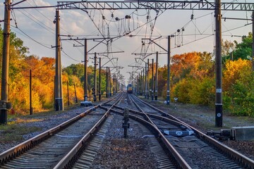 Railway tracks in autumn